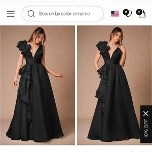 Azazie Black One Shoulder Dress